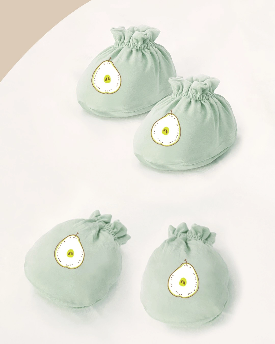 Bộ bao tay, bao chân in trái cây BabyMommy - Màu ngẫu nhiên (0 - 3 tháng) 2