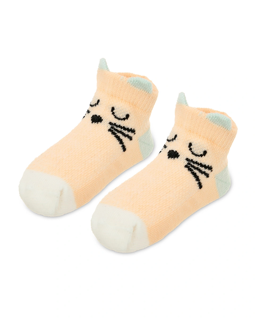 Set 5 đôi tất sơ sinh Á Châu màu hồng phấn - trắng - xanh (1 - 2 tuổi) 24