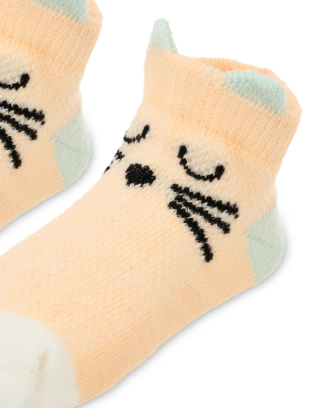 Set 5 đôi tất sơ sinh Á Châu màu hồng phấn - trắng - xanh (1 - 2 tuổi) 25