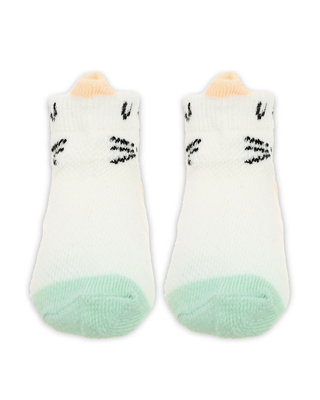 Set 5 đôi tất sơ sinh Á Châu màu hồng phấn - trắng - xanh (1 - 2 tuổi) 7