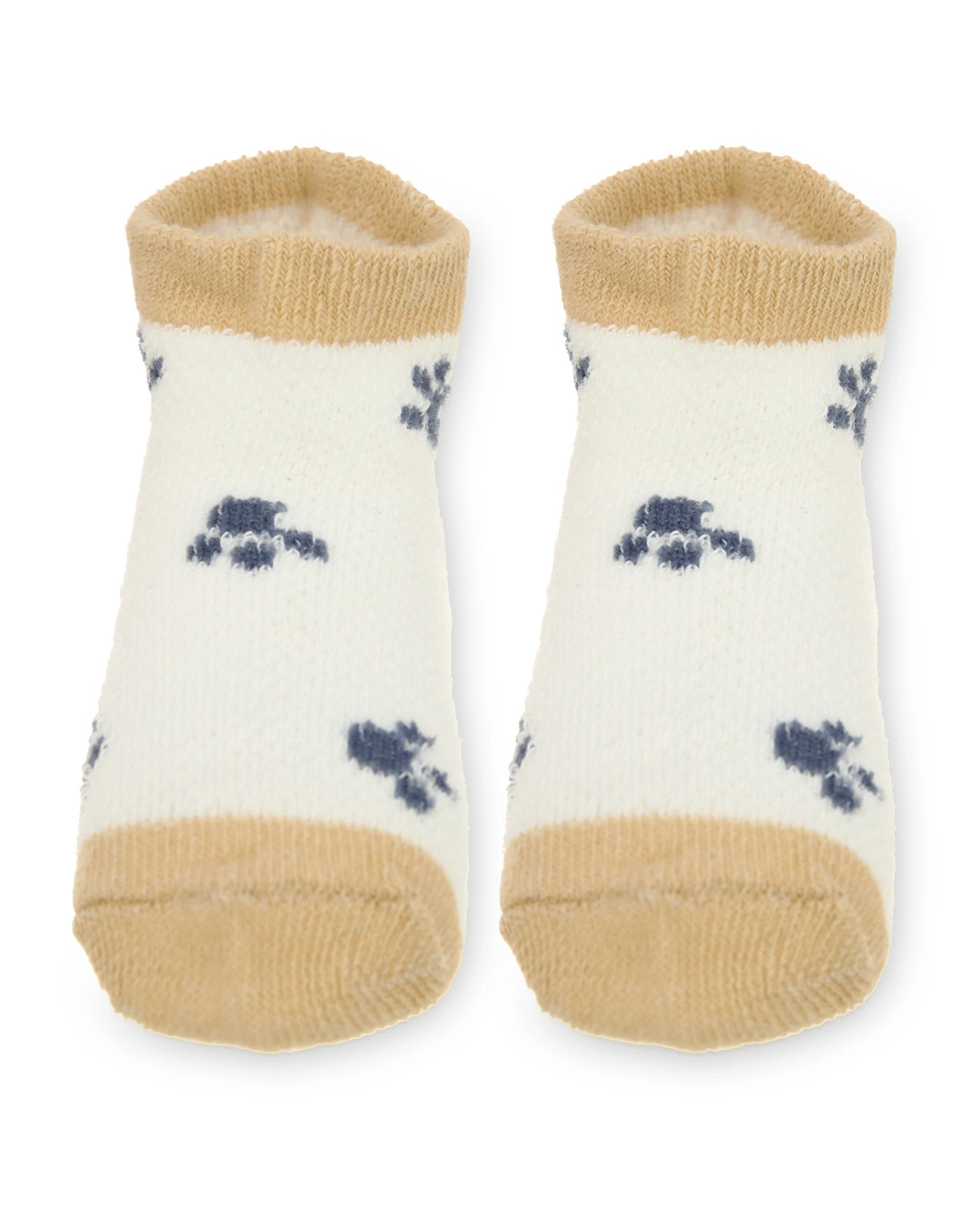 Set 5 đôi tất sơ sinh Á Châu màu nâu - trắng - xanh (1 - 2 tuổi) 2