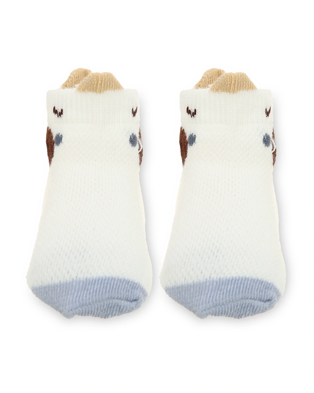 Set 5 đôi tất sơ sinh Á Châu màu nâu - trắng - xanh (1 - 2 tuổi) 12