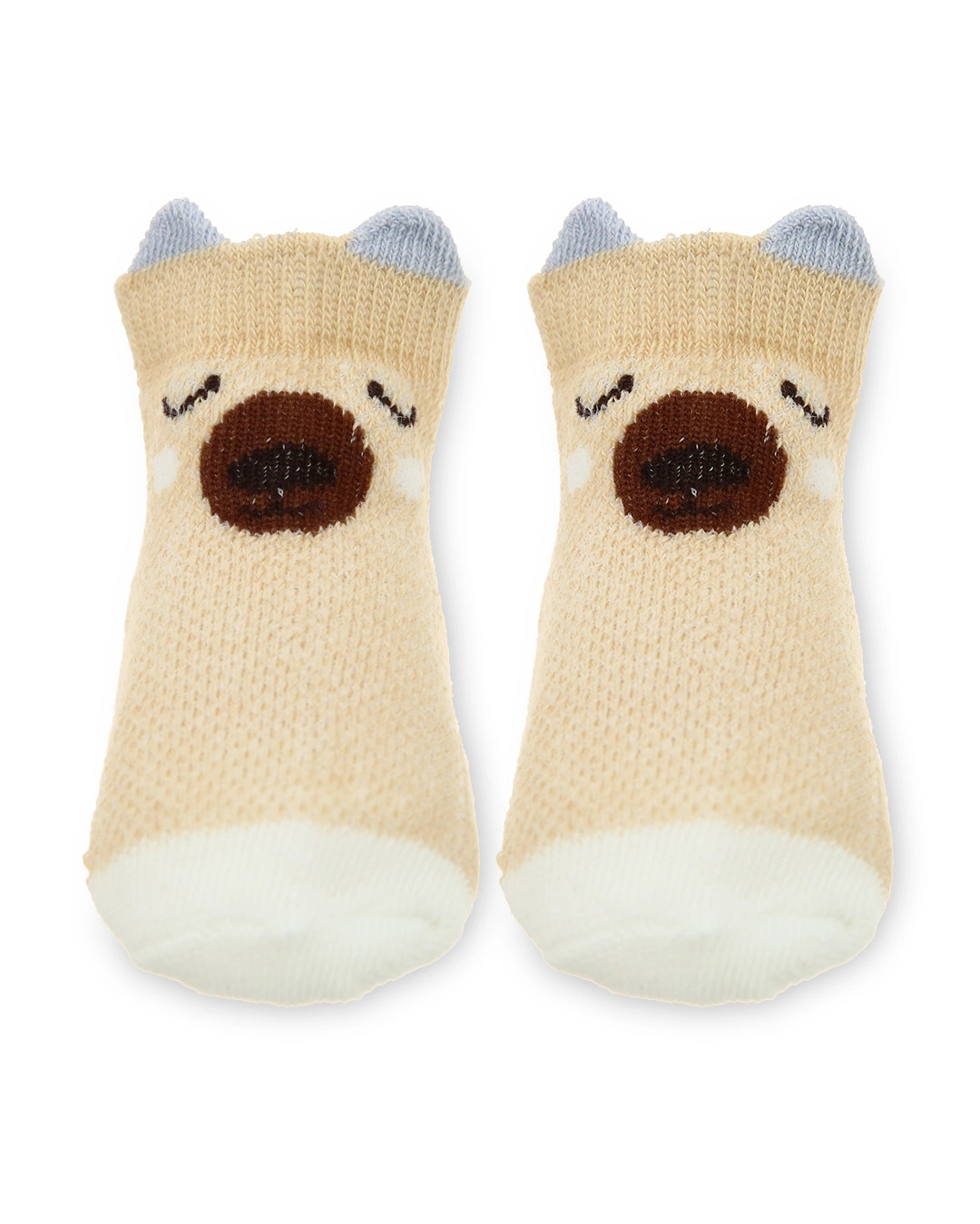Set 5 đôi tất sơ sinh Á Châu màu nâu - trắng - xanh (1 - 2 tuổi) 17