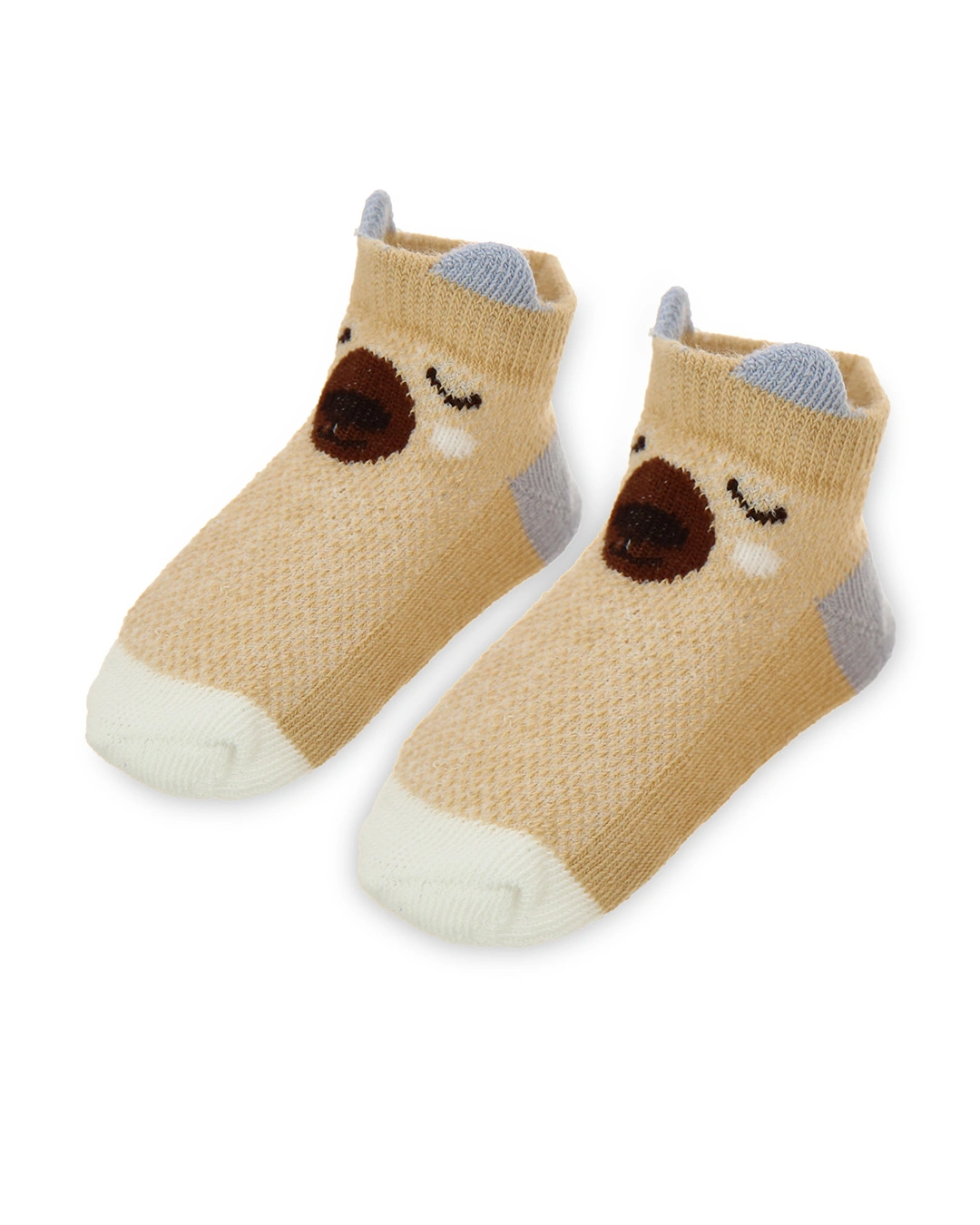 Set 5 đôi tất sơ sinh Á Châu màu nâu - trắng - xanh (1 - 2 tuổi) 19