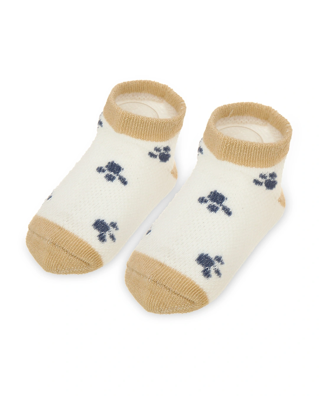 Set 5 đôi tất sơ sinh Á Châu màu nâu - trắng - xanh (1 - 2 tuổi) 4