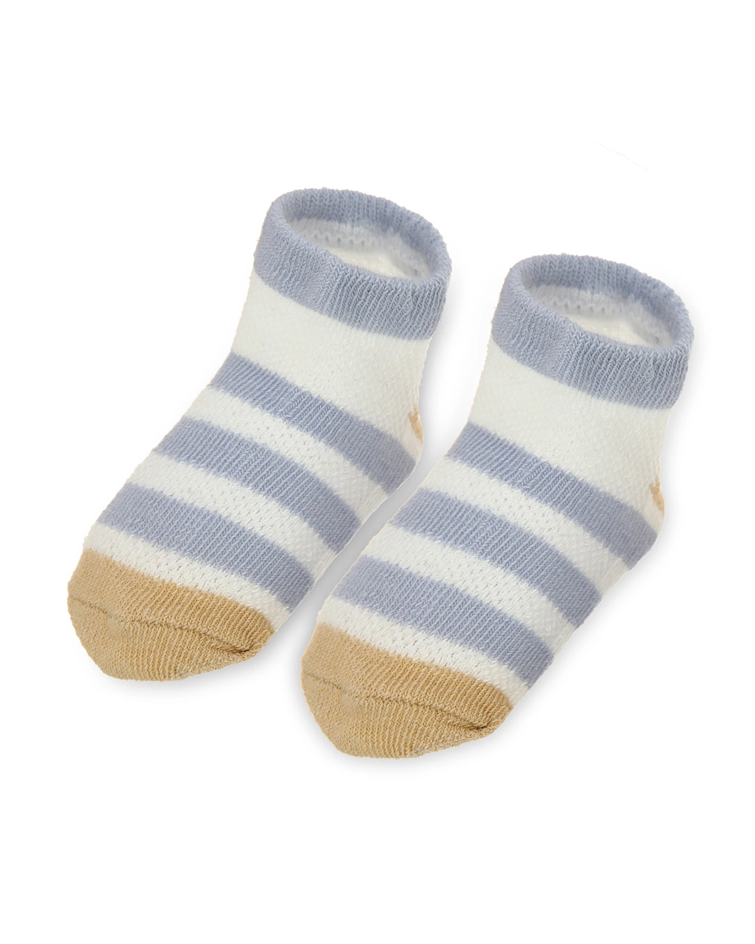 Set 5 đôi tất sơ sinh Á Châu màu nâu - trắng - xanh (1 - 2 tuổi) 9