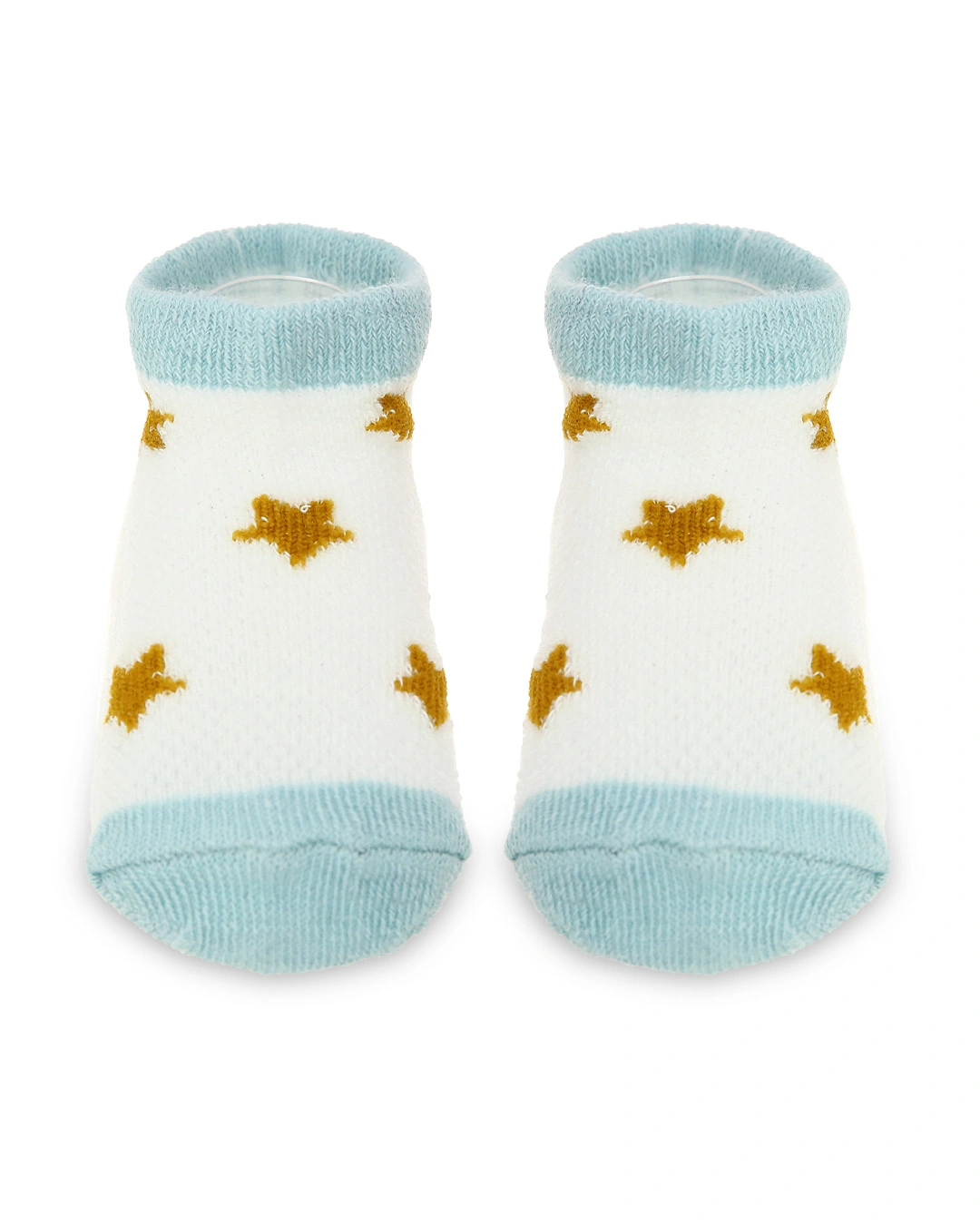 Set 5 đôi tất sơ sinh Á Châu màu xanh dương - trắng - vàng (1 - 2 tuổi) 11