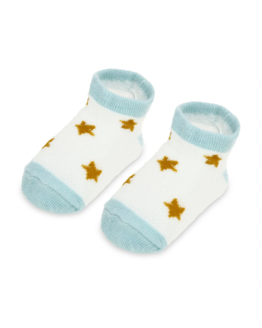 Set 5 đôi tất sơ sinh Á Châu màu xanh dương - trắng - vàng (1 - 2 tuổi) 13