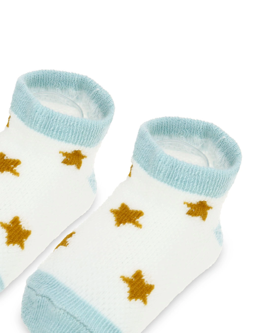 Set 5 đôi tất sơ sinh Á Châu màu xanh dương - trắng - vàng (1 - 2 tuổi) 14
