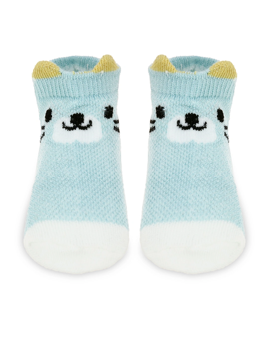 Set 5 đôi tất sơ sinh Á Châu màu xanh dương - trắng - vàng (1 - 2 tuổi) 16