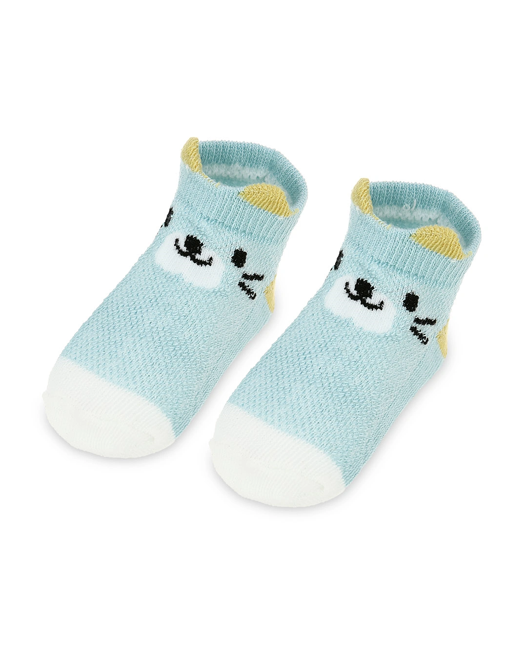 Set 5 đôi tất sơ sinh Á Châu màu xanh dương - trắng - vàng (1 - 2 tuổi) 18