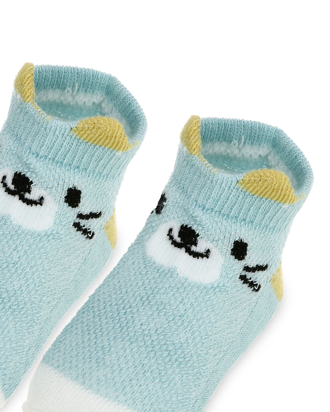 Set 5 đôi tất sơ sinh Á Châu màu xanh dương - trắng - vàng (1 - 2 tuổi) 19