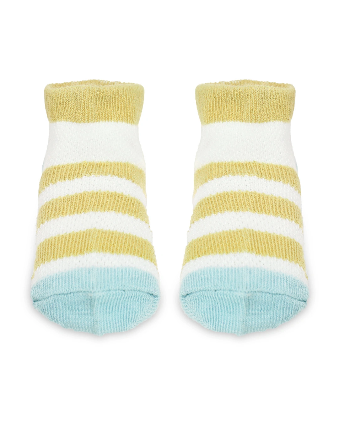 Set 5 đôi tất sơ sinh Á Châu màu xanh dương - trắng - vàng (1 - 2 tuổi) 22