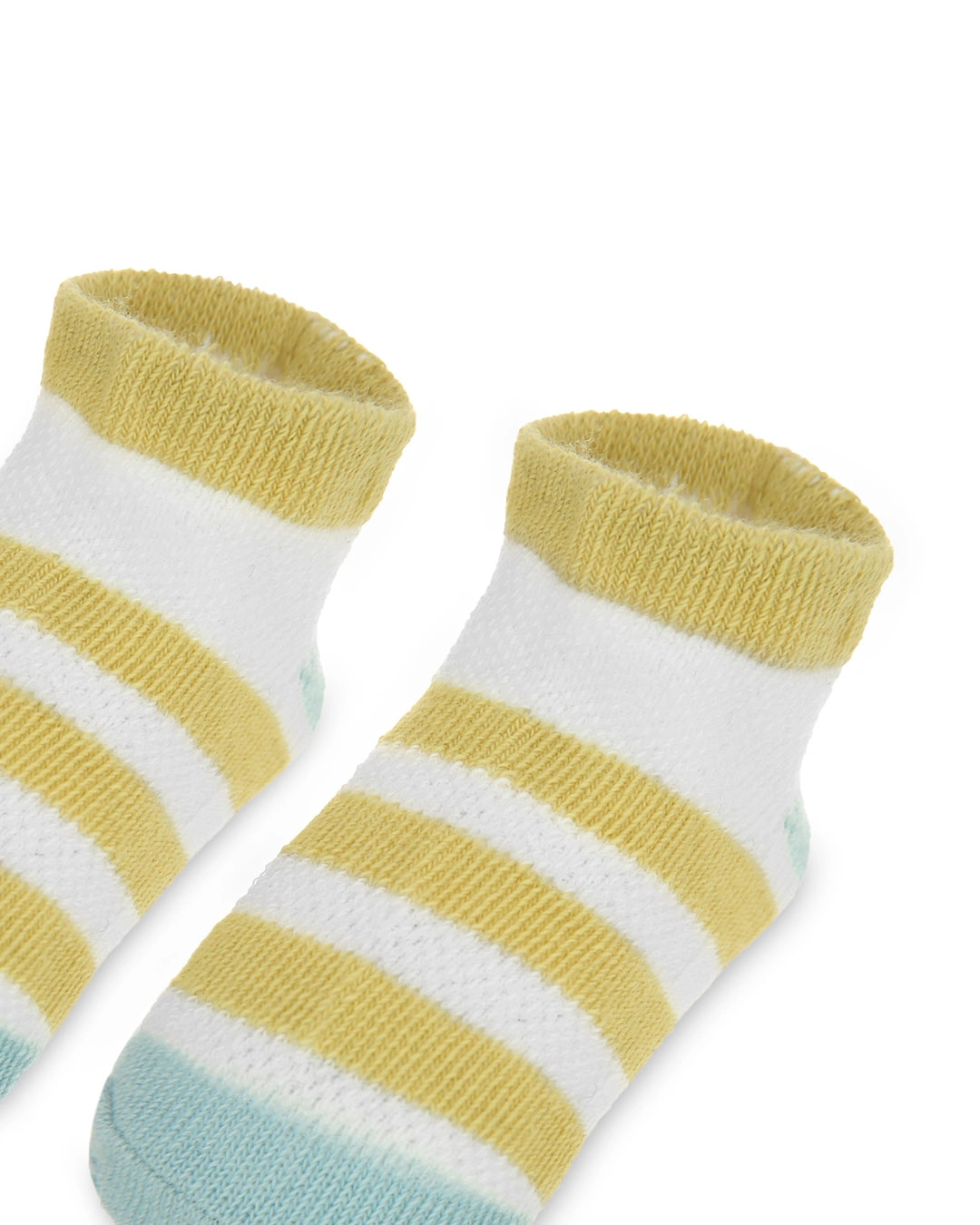 Set 5 đôi tất sơ sinh Á Châu màu xanh dương - trắng - vàng (1 - 2 tuổi) 25