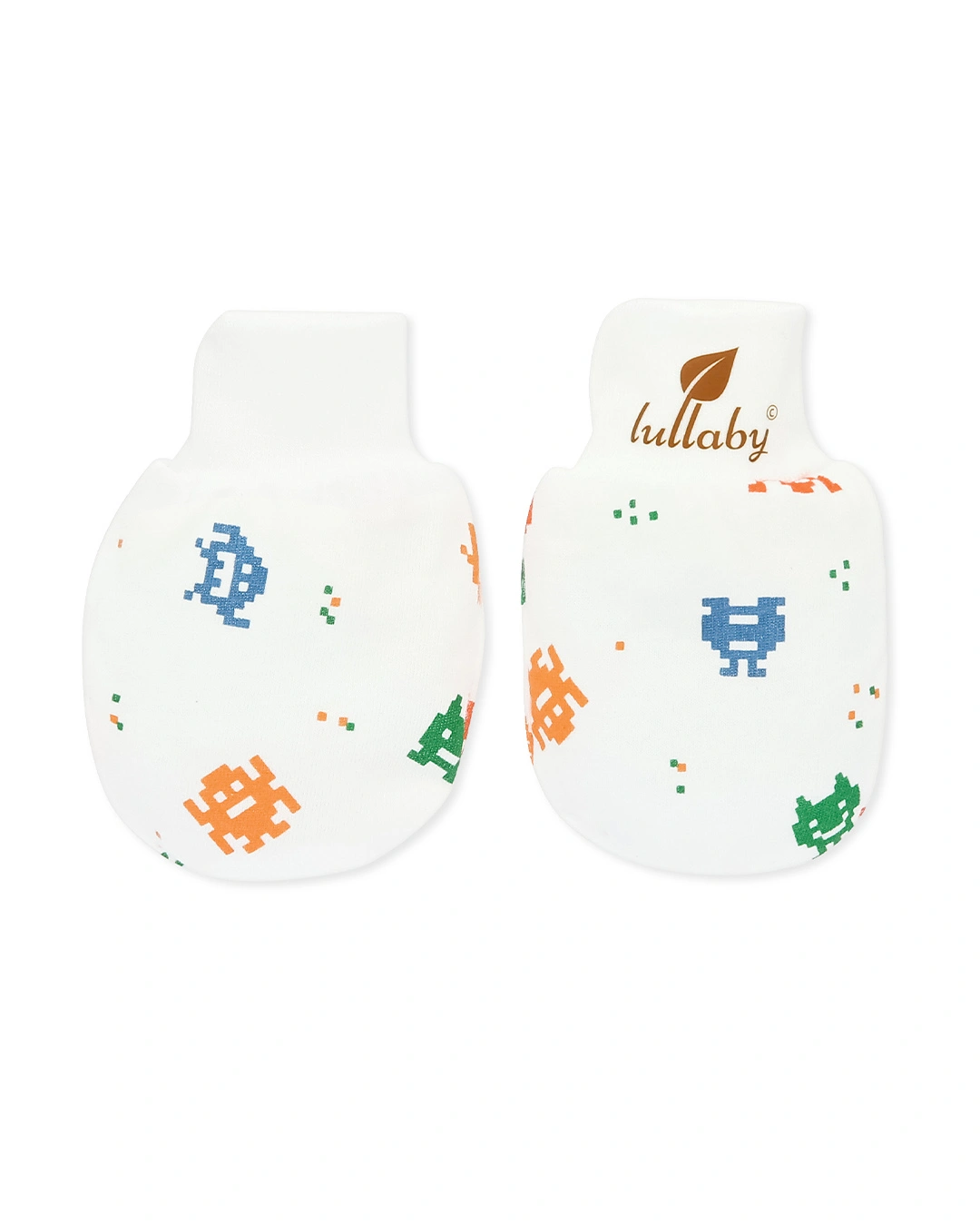Bộ bao tay, bao chân in hình robot Lullaby NH284V màu trắng (0 - 3 tháng) 2