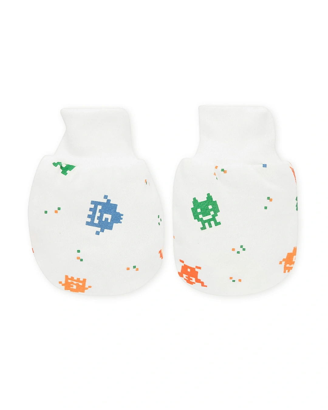 Bộ bao tay, bao chân in hình robot Lullaby NH284V màu trắng (0 - 3 tháng) 3