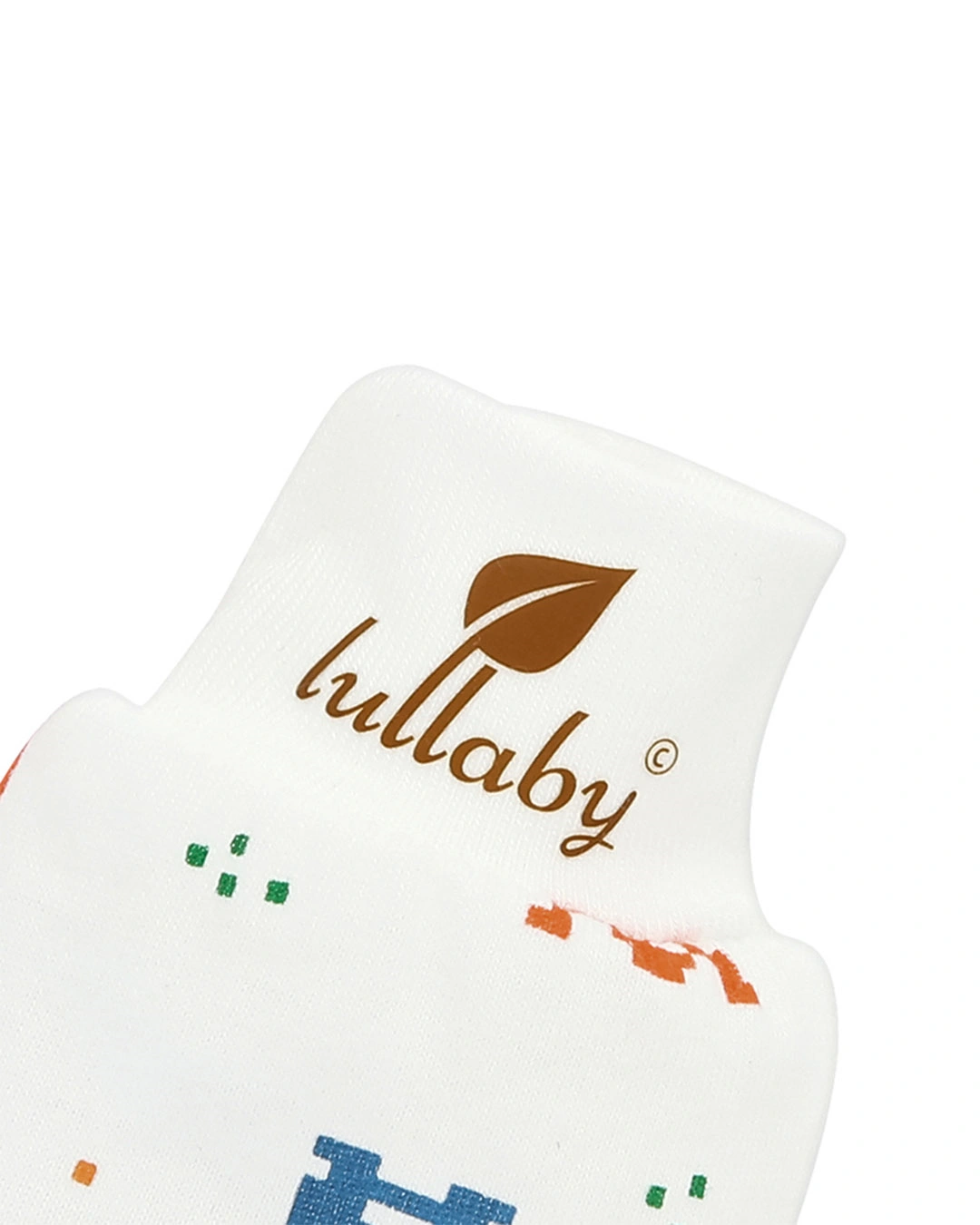 Bộ bao tay, bao chân in hình robot Lullaby NH284V màu trắng (0 - 3 tháng) 4