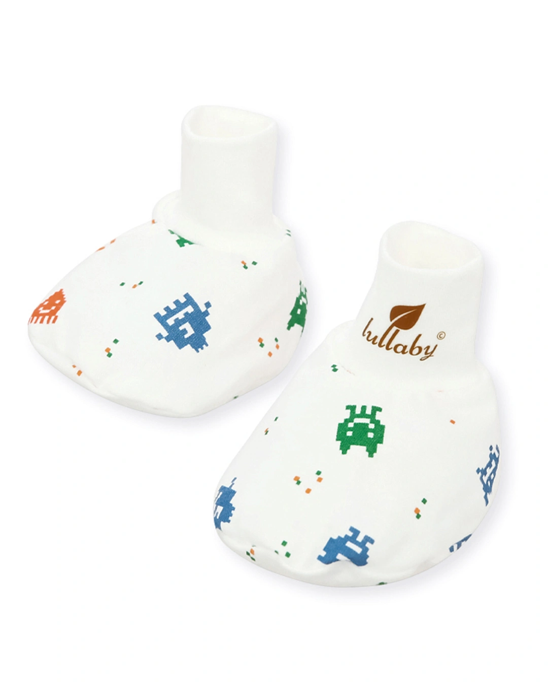 Bộ bao tay, bao chân in hình robot Lullaby NH284V màu trắng (0 - 3 tháng) 5