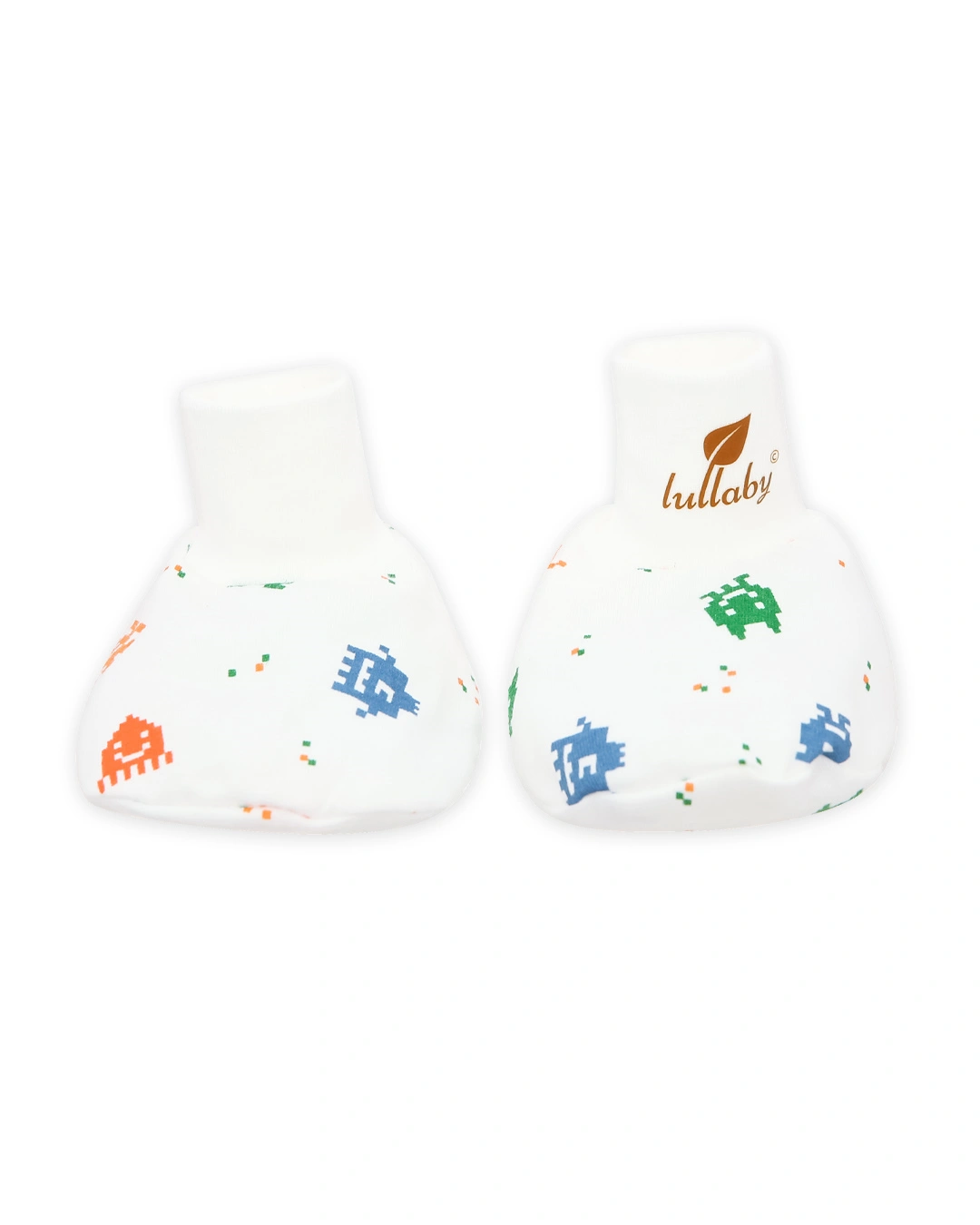 Bộ bao tay, bao chân in hình robot Lullaby NH284V màu trắng (0 - 3 tháng) 6