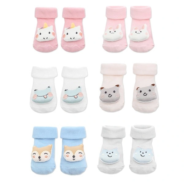 Combo 2 đôi tất sơ sinh Á Châu cotton - màu ngẫu nhiên