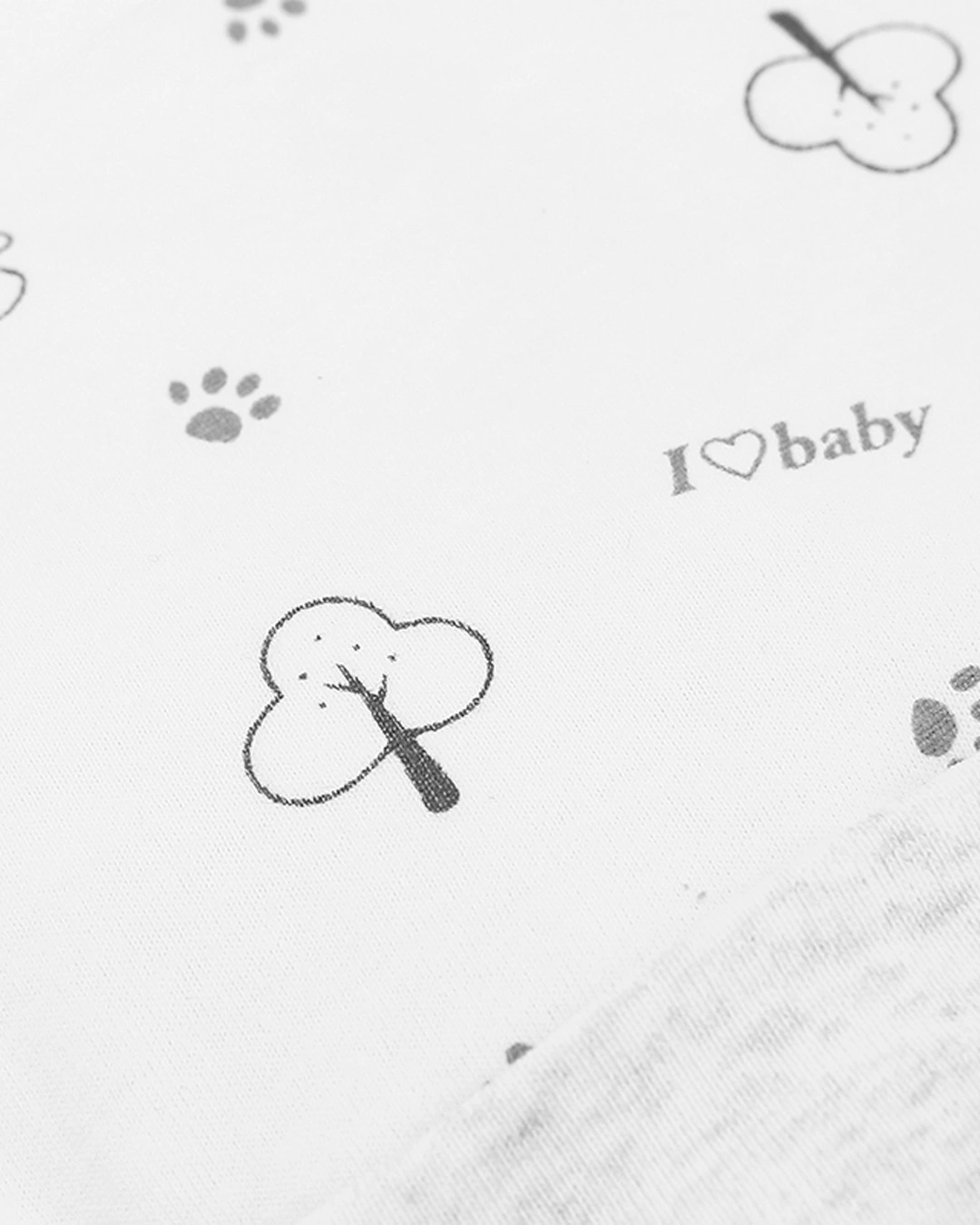 Bộ bao tay, bao chân in gấu xám IQ Baby màu trắng (0 - 3 tháng) 9