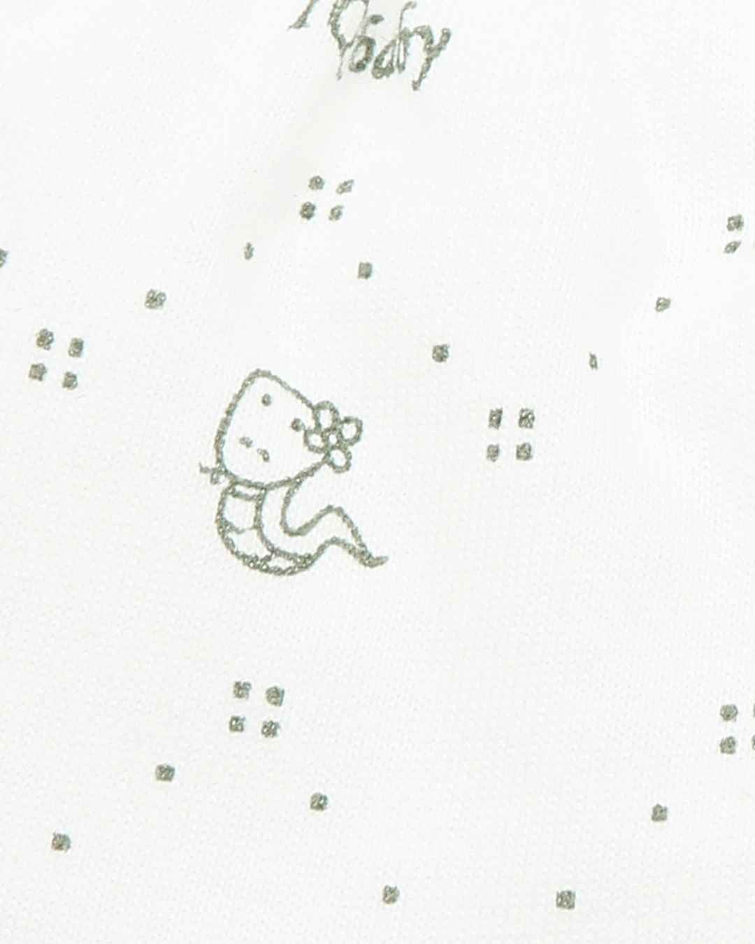 Bộ bao tay, bao chân in thú, viền xanh IQ Baby màu trắng (0 - 3 tháng) 4