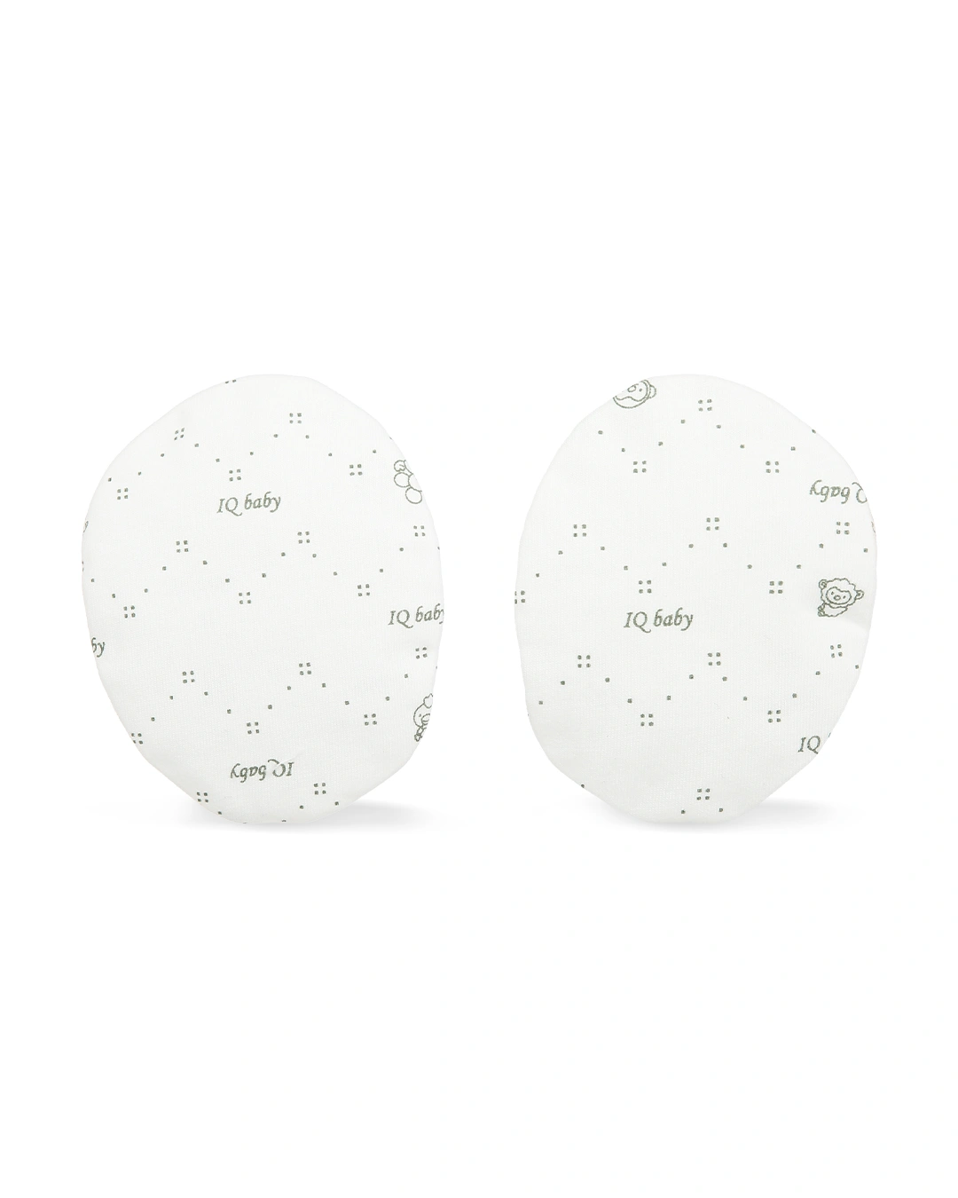 Bộ bao tay, bao chân in thú, viền xanh IQ Baby màu trắng (0 - 3 tháng) 7