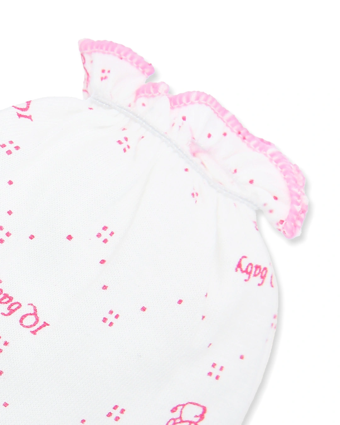 Bộ bao tay, bao chân in thú, viền xanh IQ Baby màu trắng (0 - 3 tháng) 11