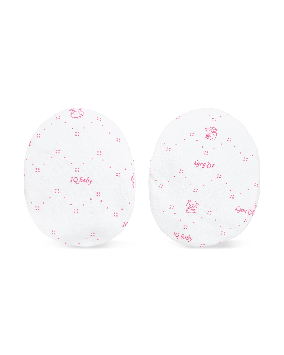 Bộ bao tay, bao chân in thú, viền xanh IQ Baby màu trắng (0 - 3 tháng) 14