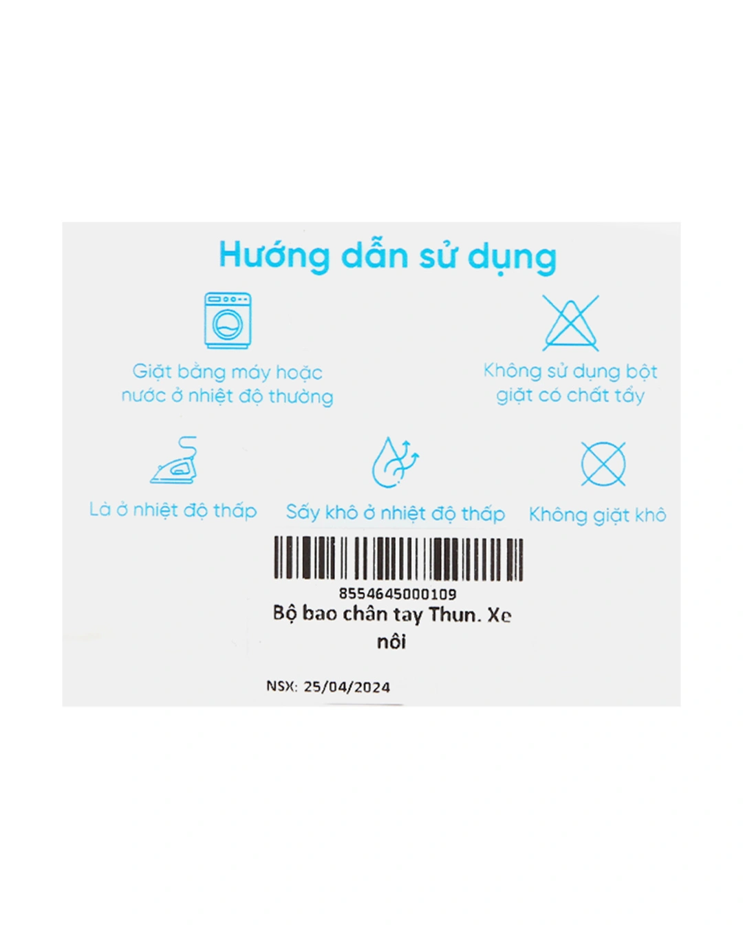 Bộ bao tay, bao chân in xe nôi IQ Baby màu trắng (0 - 3 tháng) 9