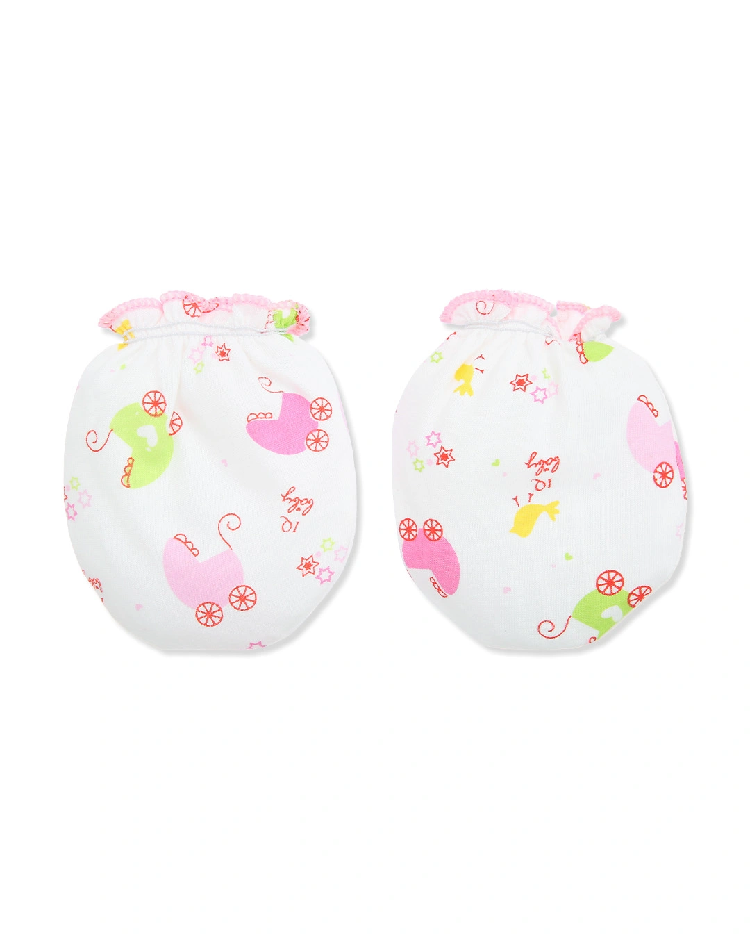 Bộ bao tay, bao chân in xe nôi IQ Baby màu trắng (0 - 3 tháng) 2