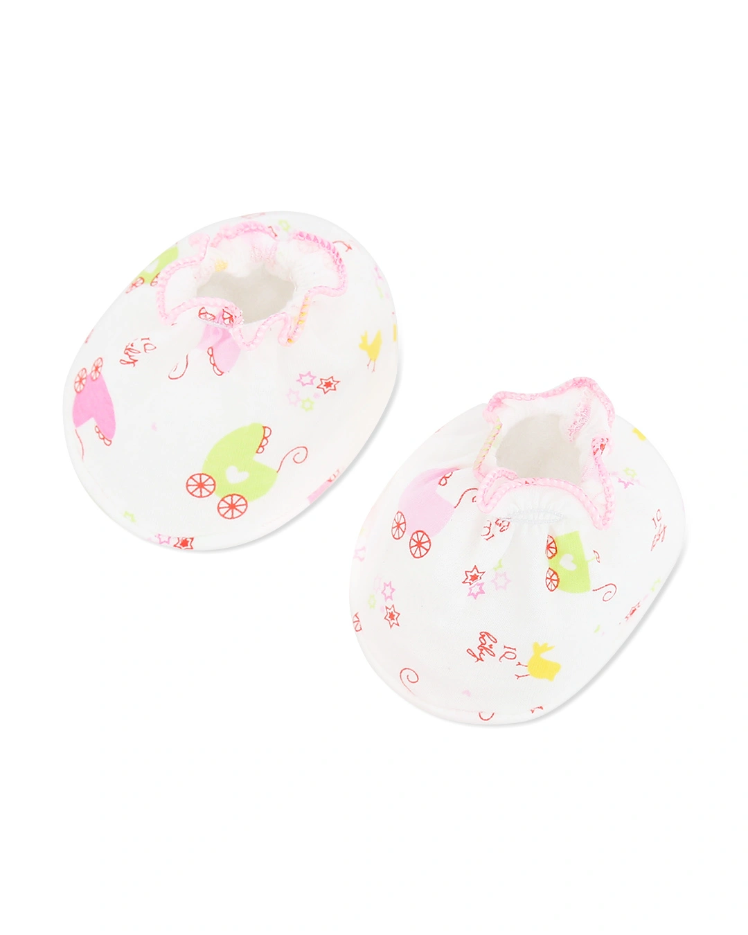 Bộ bao tay, bao chân in xe nôi IQ Baby màu trắng (0 - 3 tháng) 4