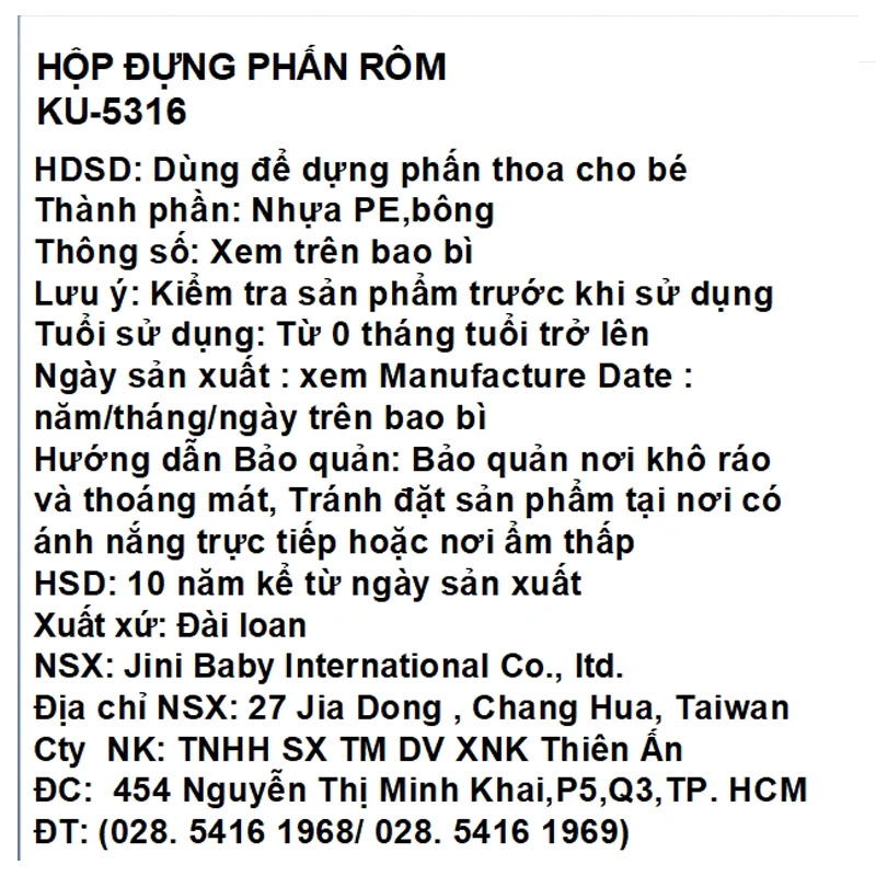 Hộp đựng phấn rôm KuKu KU5316 4