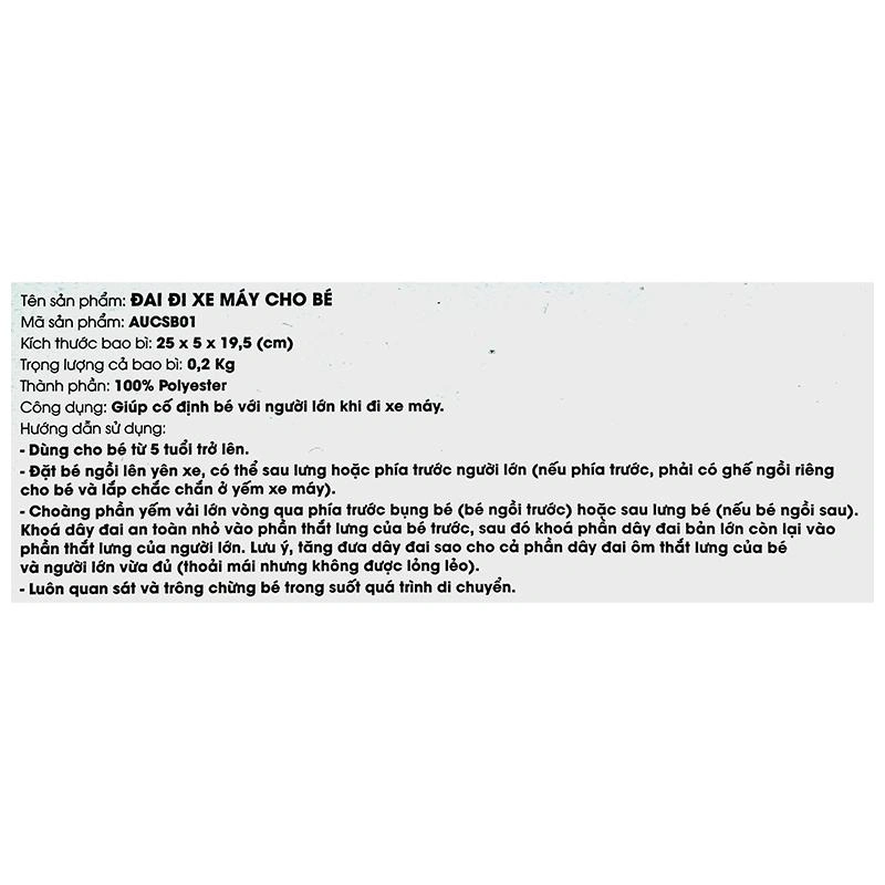 Đai đi xe máy 2 tư thế Autoru AUCSB01 - Màu xanh navy (từ 5 tuổi) 8