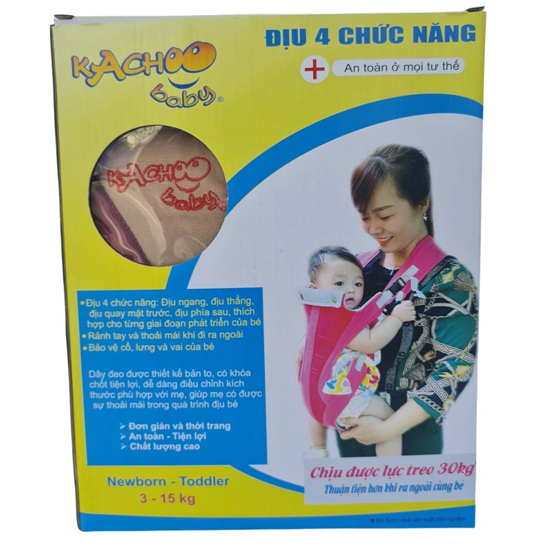 Địu em bé 4 tư thế KACHOOBABY - Màu ngẫu nhiên (từ 0 tháng) 6