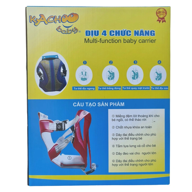 Địu em bé 4 tư thế KACHOOBABY - Màu ngẫu nhiên (từ 0 tháng) 7