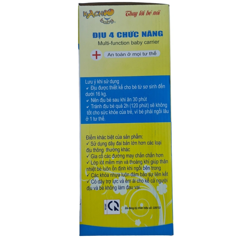 Địu em bé 4 tư thế KACHOOBABY - Màu ngẫu nhiên (từ 0 tháng) 8