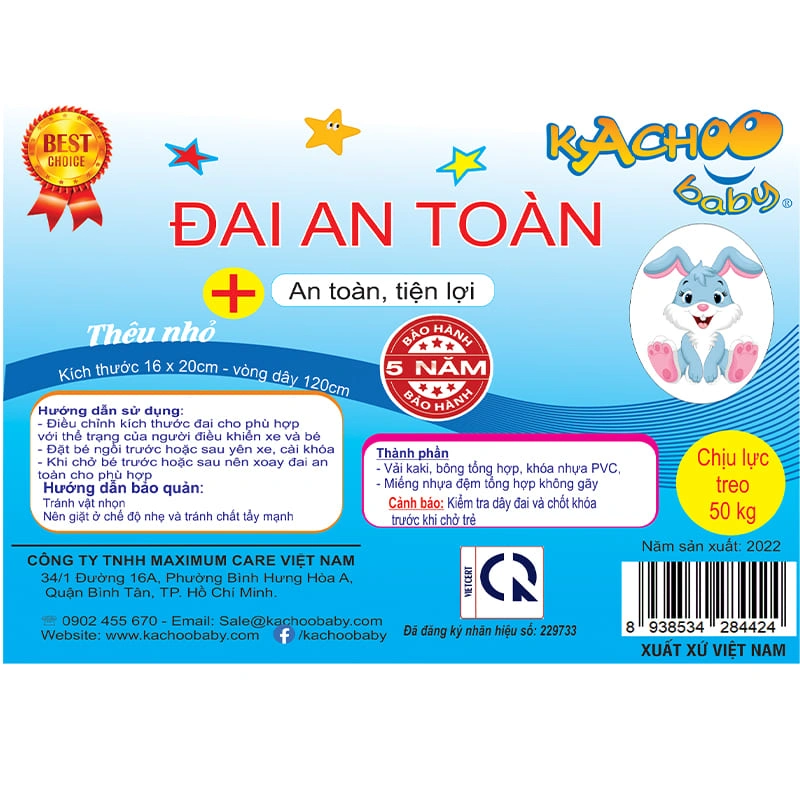 Đai đi xe máy 2 tư thế KACHOOBABY 16x20 cm - Màu ngẫu nhiên (1 - 8 tuổi) 5