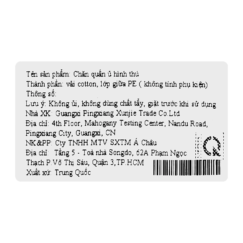 Khăn quấn cotton TOP KIDS 90x90 cm - Gấu hồng 8