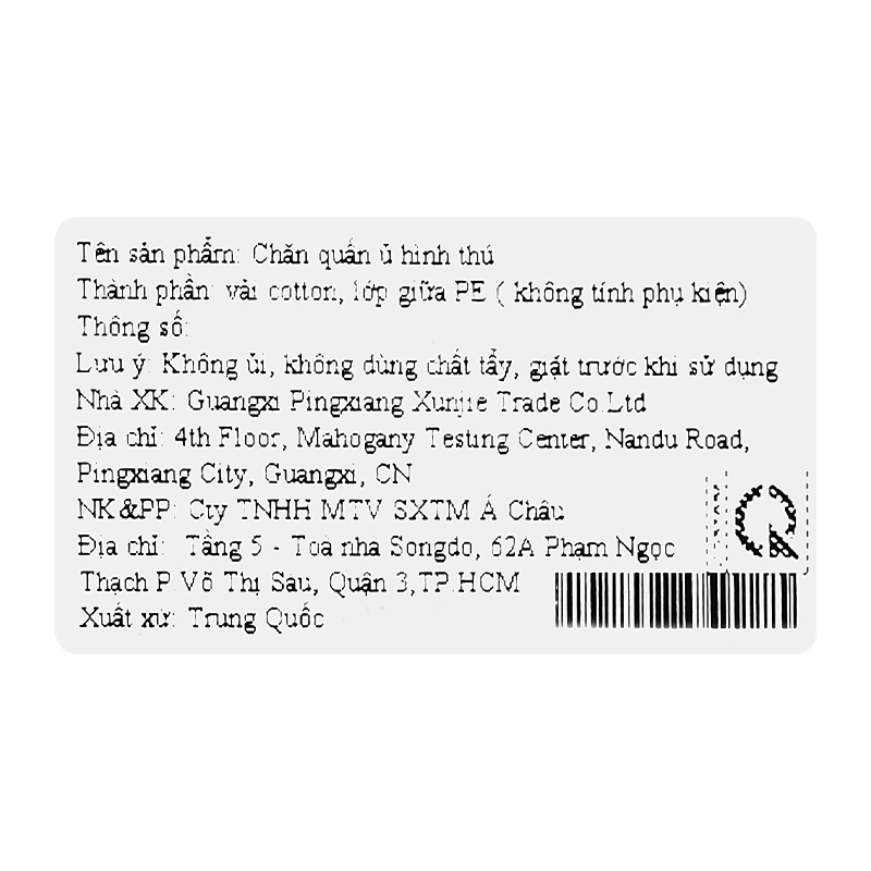 Khăn quấn cotton TOP KIDS 90x90 cm - Gấu hồng 43