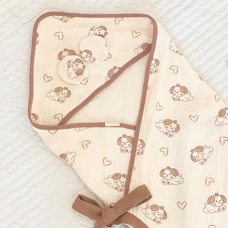 Khăn quấn cotton Bessla 70x70 cm - Cún trái tim 3