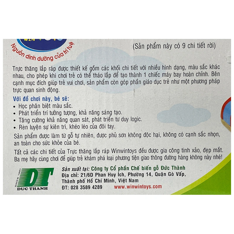 Đồ chơi lắp ráp trực thăng Winwintoys 65262 (9 chi tiết) 5