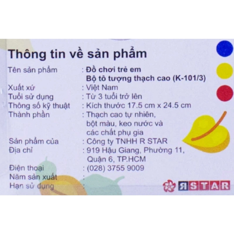 Bộ đồ chơi tô tượng thạch cao cá nemo Star Kids K-101/3 4