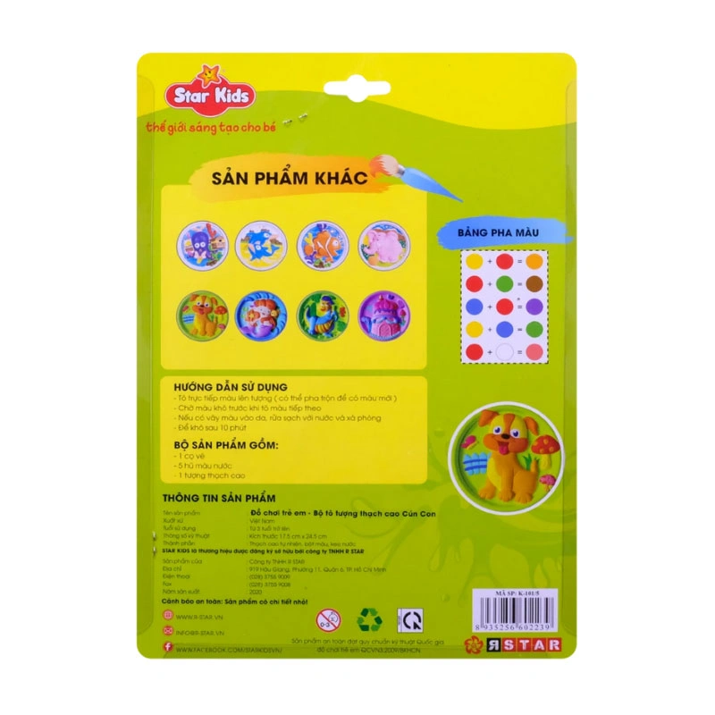 Bộ đồ chơi tô tượng thạch cao cá nemo Star Kids K-101/3 9
