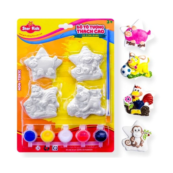 Bộ đồ chơi tô tượng khỉ gà chó heo Star Kids K-102/3 1