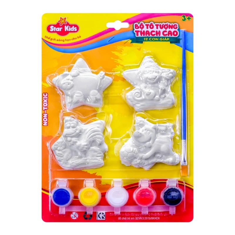 Bộ đồ chơi tô tượng khỉ gà chó heo Star Kids K-102/3 2