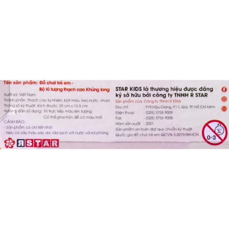 Bộ đồ chơi tô tượng thạch cao khủng long Star Kids K-121 4