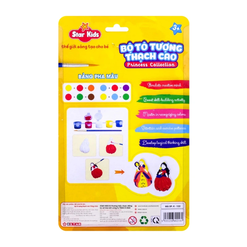 Bộ đồ chơi tô tượng thạch cao công chúa Star Kids K-122 3