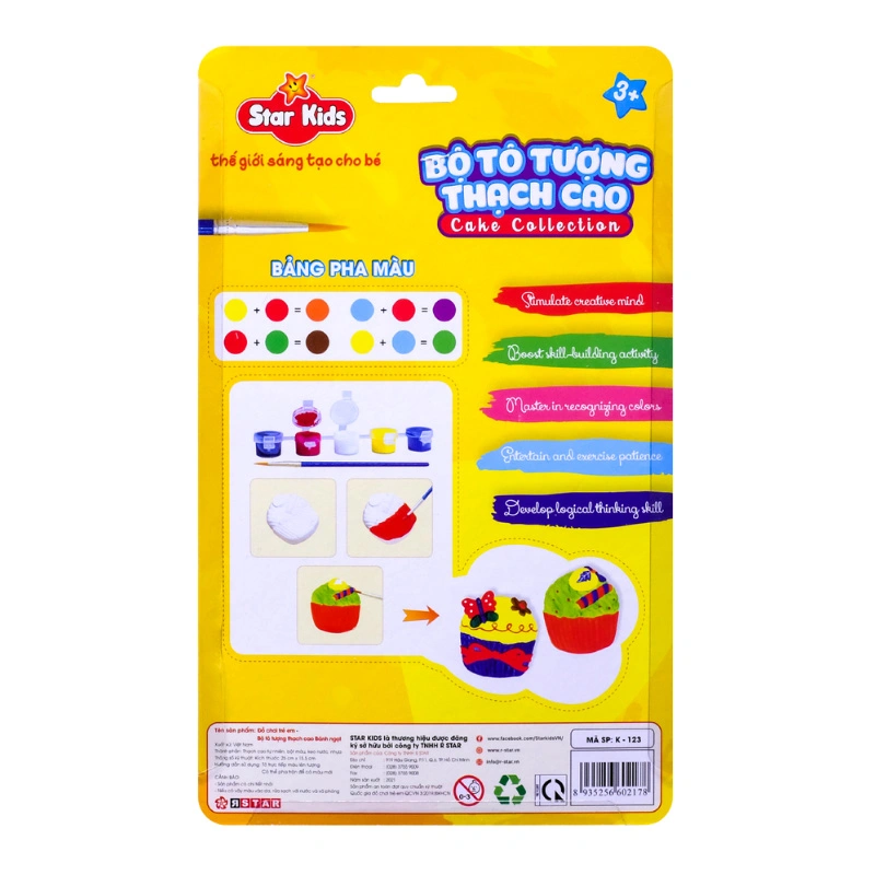 Bộ đồ chơi tô tượng thạch cao khủng long Star Kids K-121 6