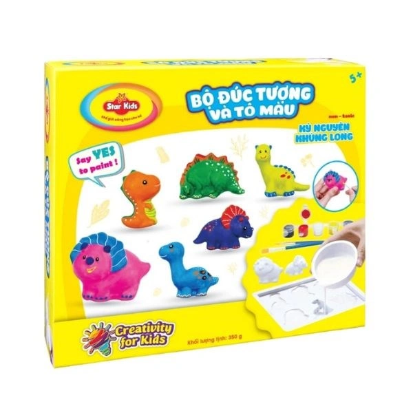 Bộ đồ chơi đúc tượng và tô màu kỷ nguyên khủng long Star Kids K-131 1